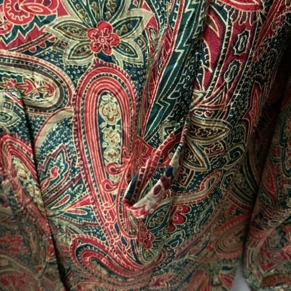 Vintage Victoria’s Secret paisley print robe red green gold OS - Picture 5 of 12